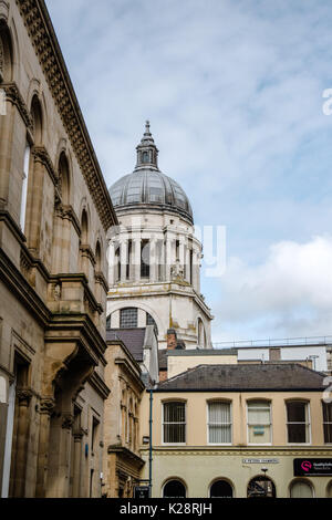 Nottingham Council House Dome as seen from St Peter's Gate in the city of  Nottingham. Stock Photo