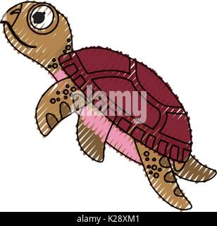 Cute Marine Turtle Stock Vector Image Art Alamy