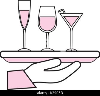 Serving cocktails symbol Stock Vector