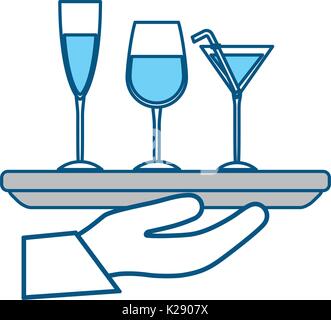Serving cocktails symbol Stock Vector