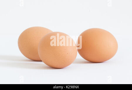 three eggs on white background Stock Photo