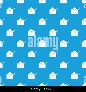 Envellope with graph pattern seamless blue Stock Vector