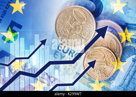 growth of euro currency Stock Photo