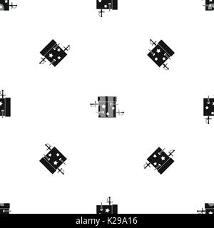 Sword box illusion pattern seamless black Stock Vector