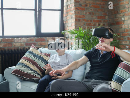 Dad with his son at home Stock Photo