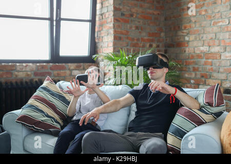 Dad with his son at home Stock Photo