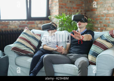 Dad with his son at home Stock Photo