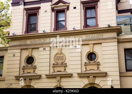 The Rawson Institute for Seamen building in the historical Rocks area of Sydney in the city centre where white settlement began,Sydney,Australia Stock Photo