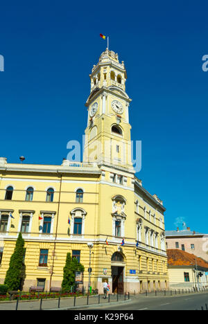 Turnul Primariei, Town Hall Tower, Piata Unirii, Oradea, Bihor county, Romania Stock Photo