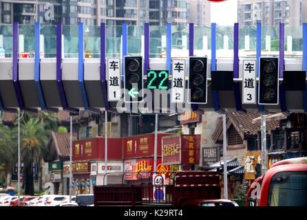 Chongqing, Chongqing, China. 29th Aug, 2017. The most colorful overpass is under construction in southwest China's Chongqing. Credit: SIPA Asia/ZUMA Wire/Alamy Live News Stock Photo