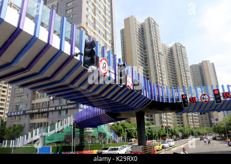 Chongqing, Chongqing, China. 29th Aug, 2017. The most colorful overpass is under construction in southwest China's Chongqing. Credit: SIPA Asia/ZUMA Wire/Alamy Live News Stock Photo