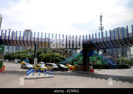 Chongqing, Chongqing, China. 29th Aug, 2017. The most colorful overpass is under construction in southwest China's Chongqing. Credit: SIPA Asia/ZUMA Wire/Alamy Live News Stock Photo