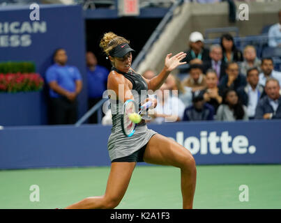 New York, United States. 29th Aug, 2017. New York, NY USA - August 29, 2017: Madison Keys of USA returns ball during match against Elise Mertans of Belgium at US Open Championships at Billie Jean King National Tennis Center Credit: lev radin/Alamy Live News Stock Photo