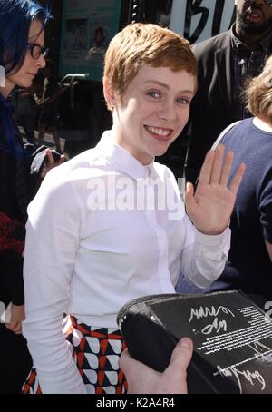 New York, NY, USA. 30th Aug, 2017. Sophia Lillis, out promoting her new film IT out and about for Celebrity Candids - WED, New York, NY August 30, 2017. Credit: Derek Storm/Everett Collection/Alamy Live News Stock Photo