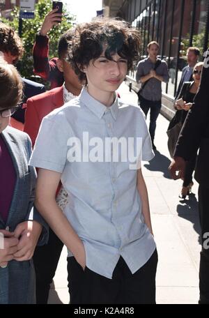 New York, NY, USA. 30th Aug, 2017. Finn Wolfhard, out promoting his new film IT out and about for Celebrity Candids - WED, New York, NY August 30, 2017. Credit: Derek Storm/Everett Collection/Alamy Live News Stock Photo