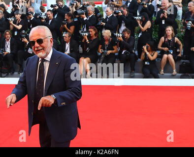 Venice, Italy. 30th Aug, 2017. Aurelio De Laurentiis during the 74th Venice International Film Festival at Lido of Venice on 30th August, 2017. Credit: Andrea Spinelli/Alamy Live News