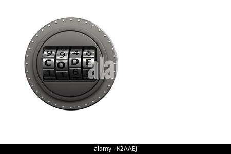 3d illustration of code dial over white background Stock Photo - Alamy