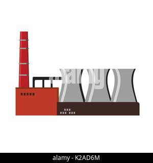 Industrial factory buildings icon Stock Vector