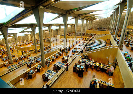 The Biblioteca Alexandrina (Alexandria Library) was completed in 2002. It stands near the original Great Library of Alexandria. Egypt Stock Photo