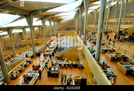 The Biblioteca Alexandrina (Alexandria Library) was completed in 2002. It stands near the original Great Library of Alexandria. Egypt Stock Photo