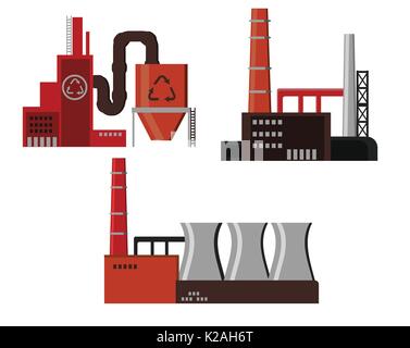 Industrial factory buildings icon Stock Vector