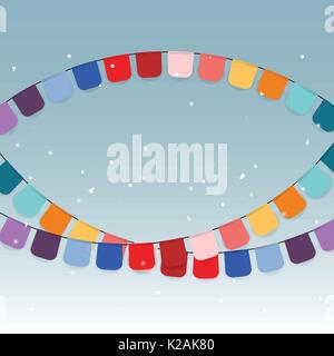 Colorful celebration flags and confetti, stock vector Stock Vector