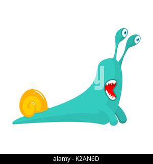 Snail cartoon style isolated. Insect with shell. Gastropod mollusk with spiral shell Stock Vector