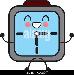 wall clock square deadline dial graphic vector illustration Stock Vector