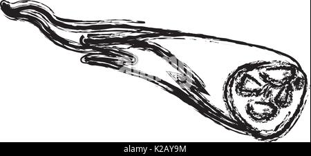 asteroid burn falling down fast astronomy Stock Vector