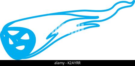 asteroid burn falling down fast astronomy Stock Vector