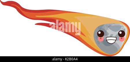 asteroid burn falling down fast astronomy Stock Vector