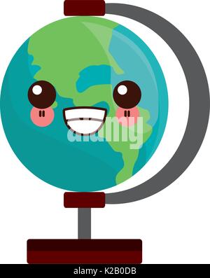 Kawaii World Earth Global Map Continent Stock Vector (Royalty Free)  711079192