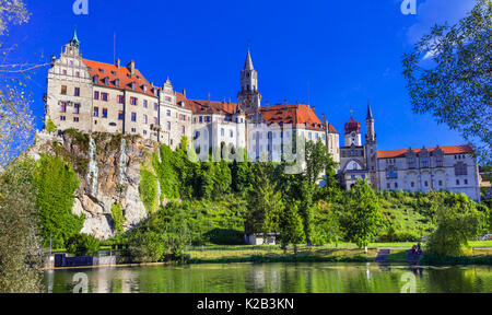 Landmarks and monuments of Gremany - impressive picturesque Sigmaringen castle Stock Photo