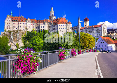 Landmarks and monuments of Gremany - impressive picturesque Sigmaringen castle Stock Photo