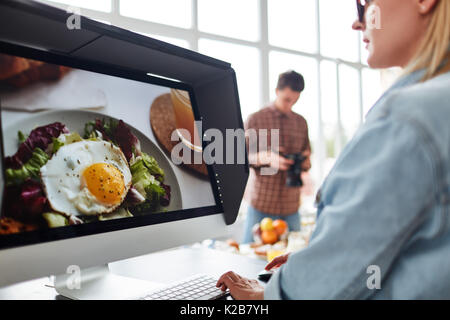 Food Reworking food photography teamwork studio photographer Stock Photo - Alamy