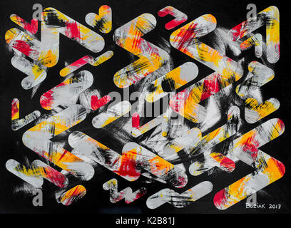 "Night Shift #2" - abstract artwork by Ed Buziak. Stock Photo