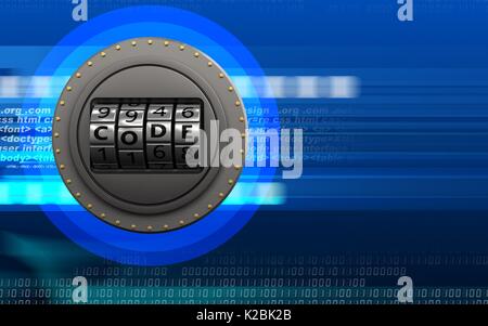 3d illustration of code dial over white background Stock Photo - Alamy