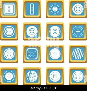 Clothes button icons azure Stock Vector