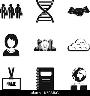 Method icons set, simple style Stock Vector