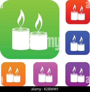 Aromatic candles set collection Stock Vector