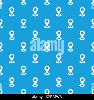 Map pointer pattern seamless blue Stock Vector