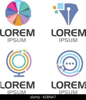 Blogger Logo Set Stock Vector
