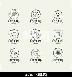 Handmade crafts logo badge vector Stock Vector Image & Art - Alamy