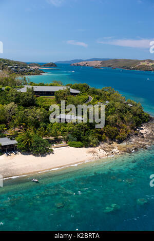 Aerial view of Qualia luxury resort on Hamilton Island, Whitsunday Islands, Queensland, Australia. November 2012. Stock Photo