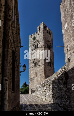 ERICE, SICILY, ITALY - JULY 10, 2017 - Erice is a wonderfully preserved Mediaeval town offering the most breathtaking views and a palpable sense of hi Stock Photo