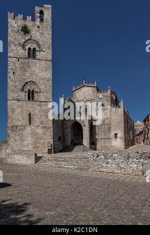 ERICE, SICILY, ITALY - JULY 10, 2017 - Erice is a wonderfully preserved Mediaeval town offering the most breathtaking views and a palpable sense of hi Stock Photo