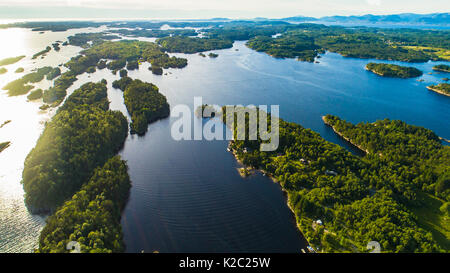 Aerial fjord view near Bergen. Norway. Stock Photo