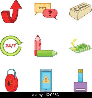 Purse icons set, cartoon style Stock Vector