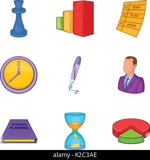 Reckoner icons set, cartoon style Stock Vector