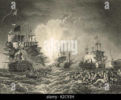 Battle of the Nile (Battle of Aboukir Bay), Egypt, a naval battle ...